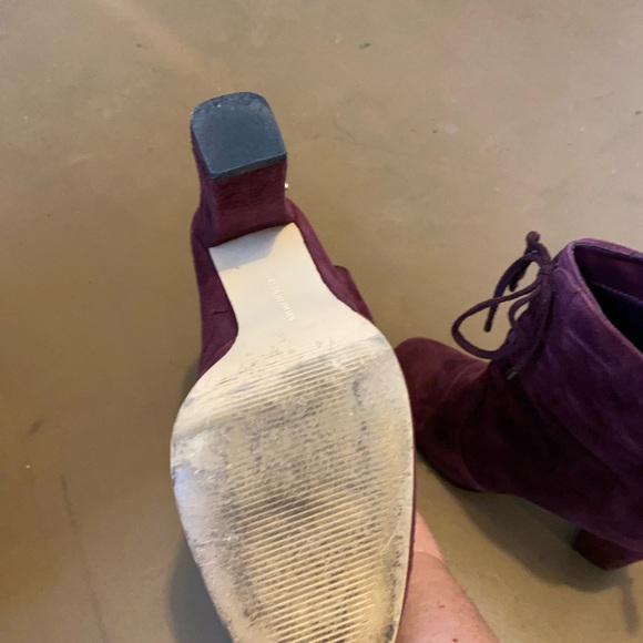 Cranberry suede heeled boot - Picture 3 of 4